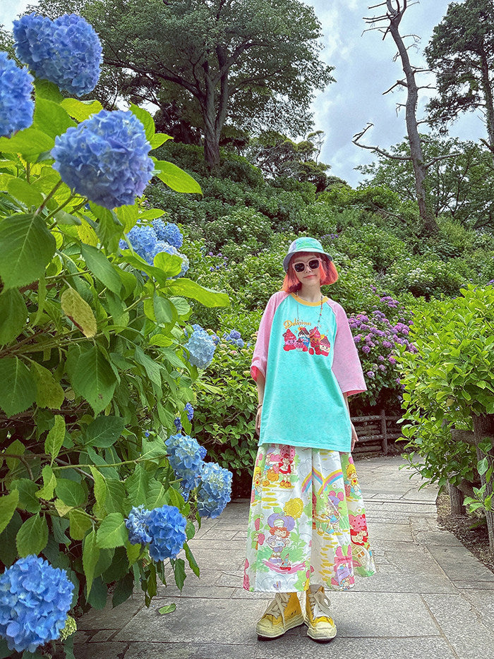 made in zzz 日系清新童趣可爱印花百褶半身裙 skirt made in zzz