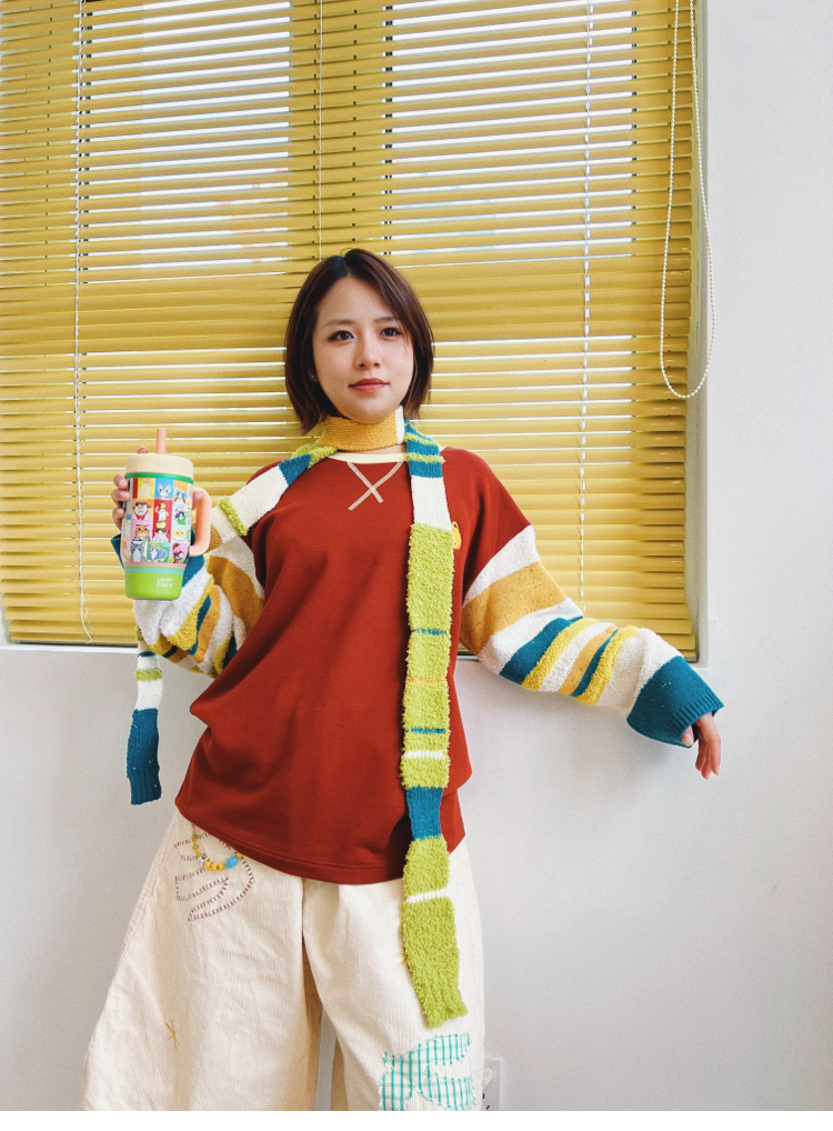 uodycoco - Striped Knit Sweatshirt sweatshirt uodycoco