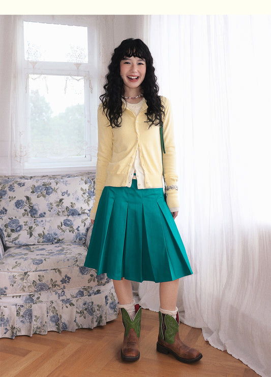 Chemical Girl - Girly Vibes School Style Pleated A-Line Skirt skirt chemical girl