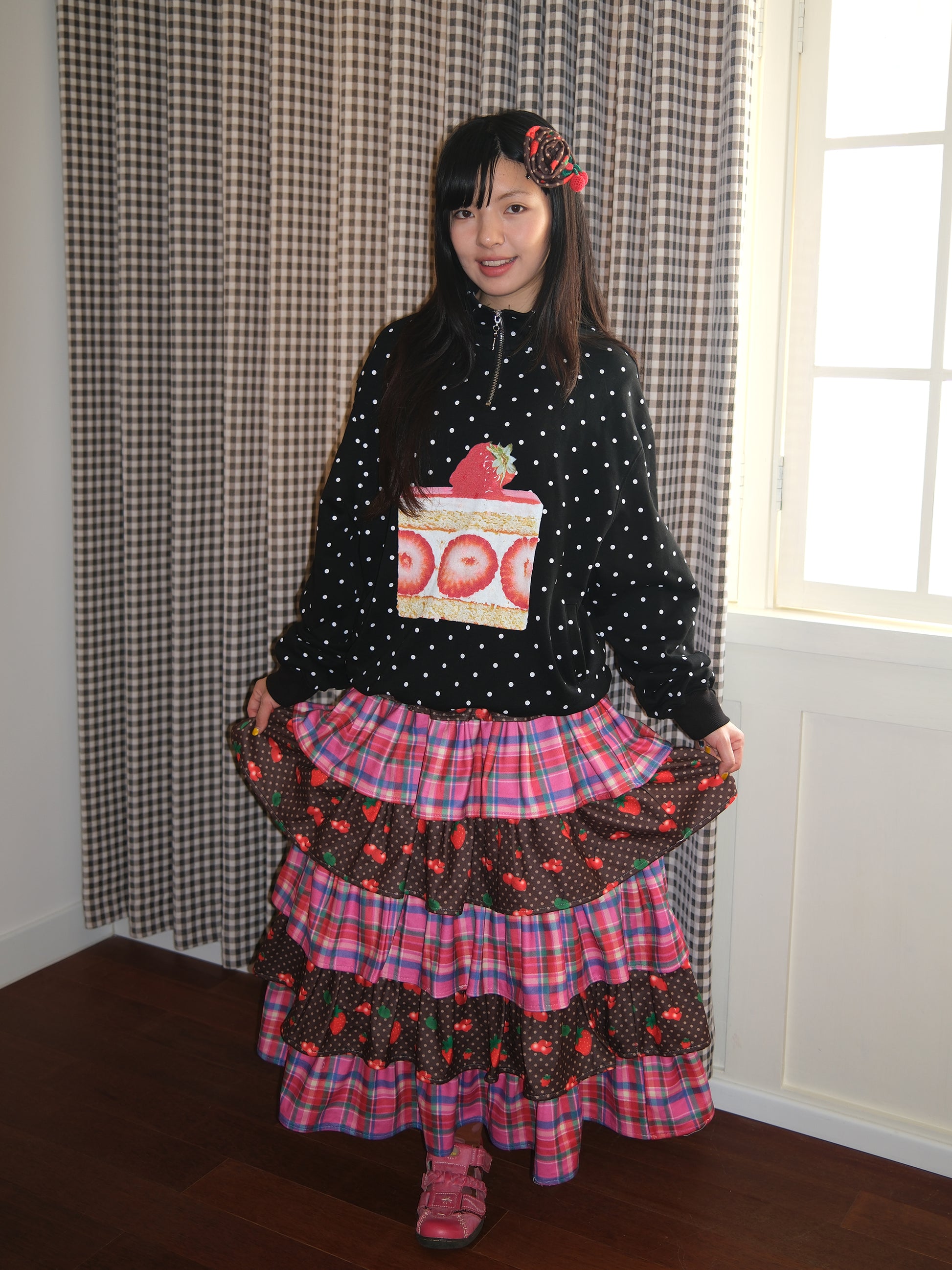 FRUITS - Kawaii Layered Plaid Cake Skirt skirt Fruits