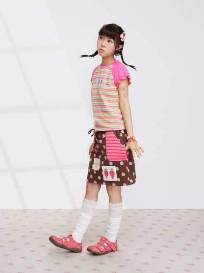 FRUITS - Strawberry Polka Layered Skirt skirt Fruits