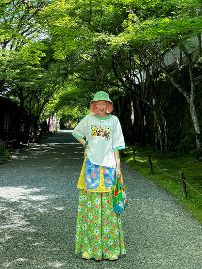 made in zzz - Strawberry Floral Wide Leg Pants pants made in zzz