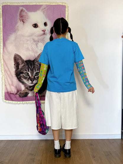 Decora Kei Cotton Tee – Loose Fit Blue tshirt bunnybunnygun