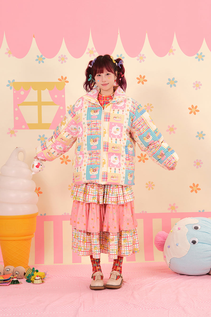 NIKKOU - Kawaii Two-Tone Cake Skirt Lolita skirt Nikkou home