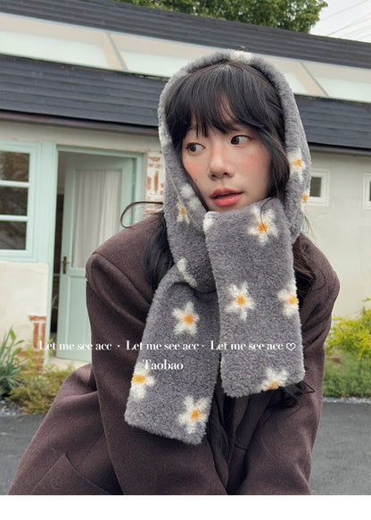 LET ME SEE - Kawaii Plush Flower Scarf scarf let me see