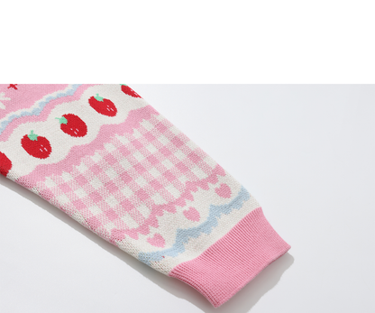 shishihshop - Strawberry Puppy Cotton Cardigan cardigan shishihshop