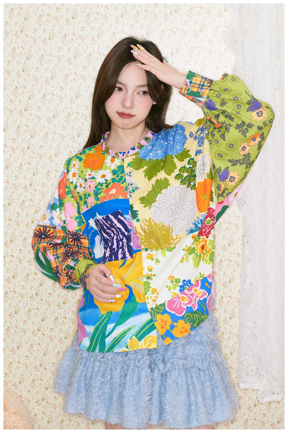 tntntutu - Patchwork Floral Vintage Blouse shirt tntntutu