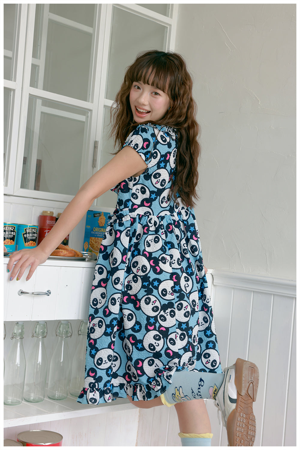 tntntutu Cute Summer Bubble Dress | Harajuku Blue Panda Dress dress tntntutu