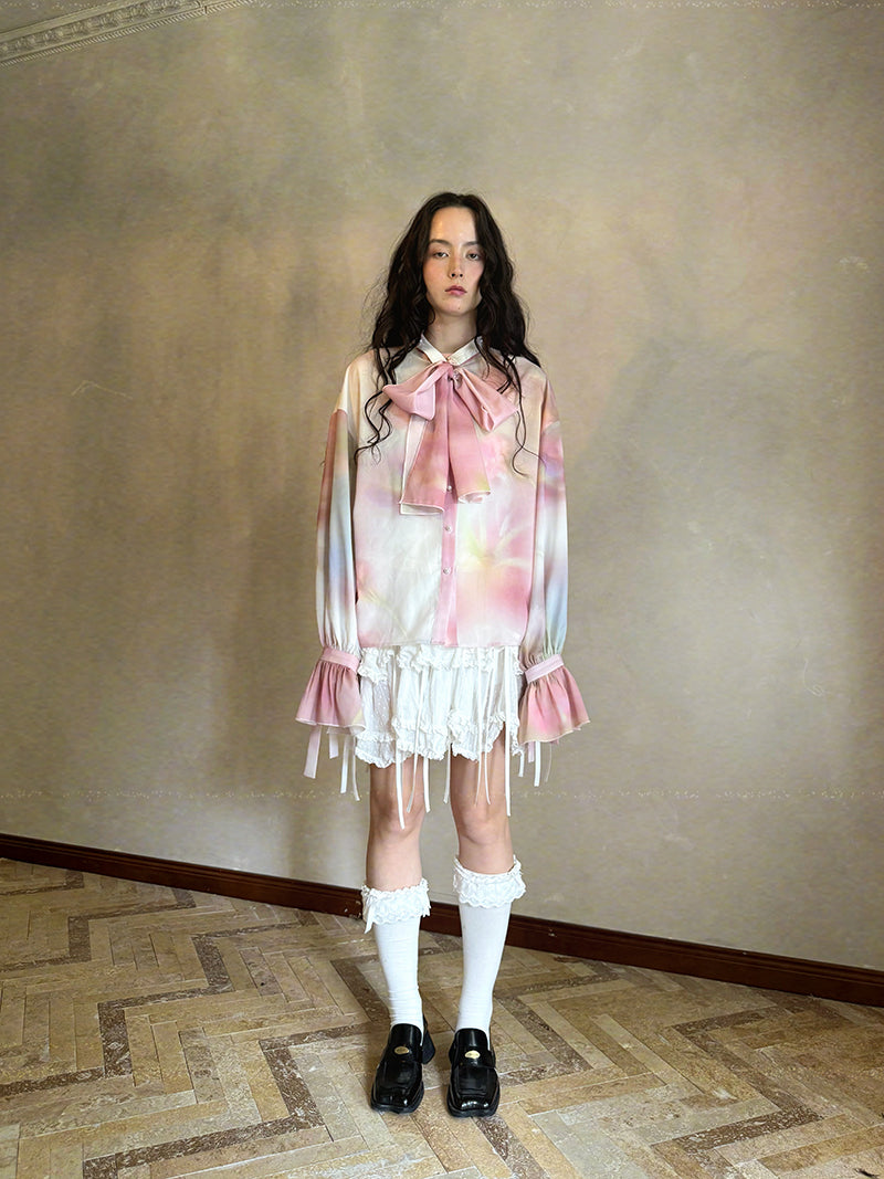 Daytoday Everyday Institute – Vintage Bow Jacquard Blouse blouse daytoday everyday institute