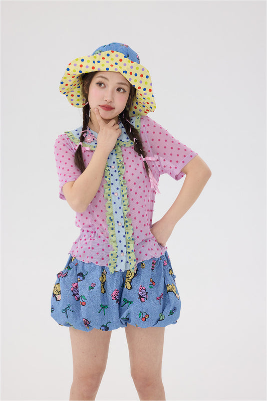 tntntutu - Denim Bear Bubble Shorts shorts tntntutu