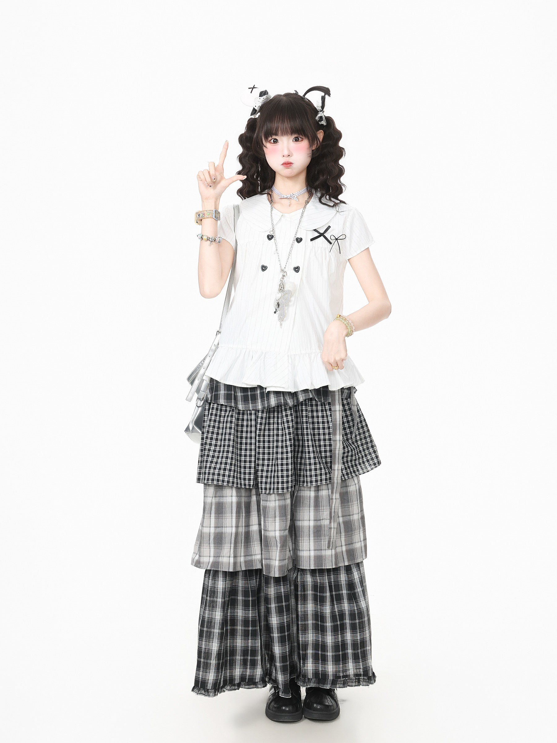 Languid Park - Plaid Tiered Maxi Skirt skirt Languid Park