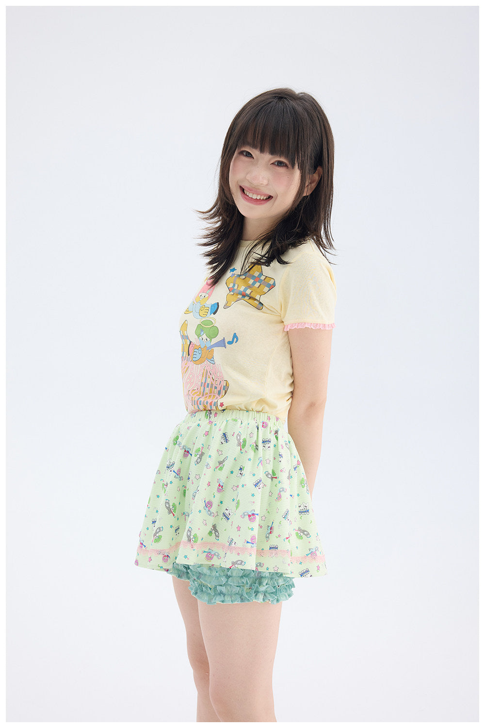 tntntutu - Mint Green Angel Print Skort | Fairy Kei Kawaii Harajuku Shorts skirt tntntutu