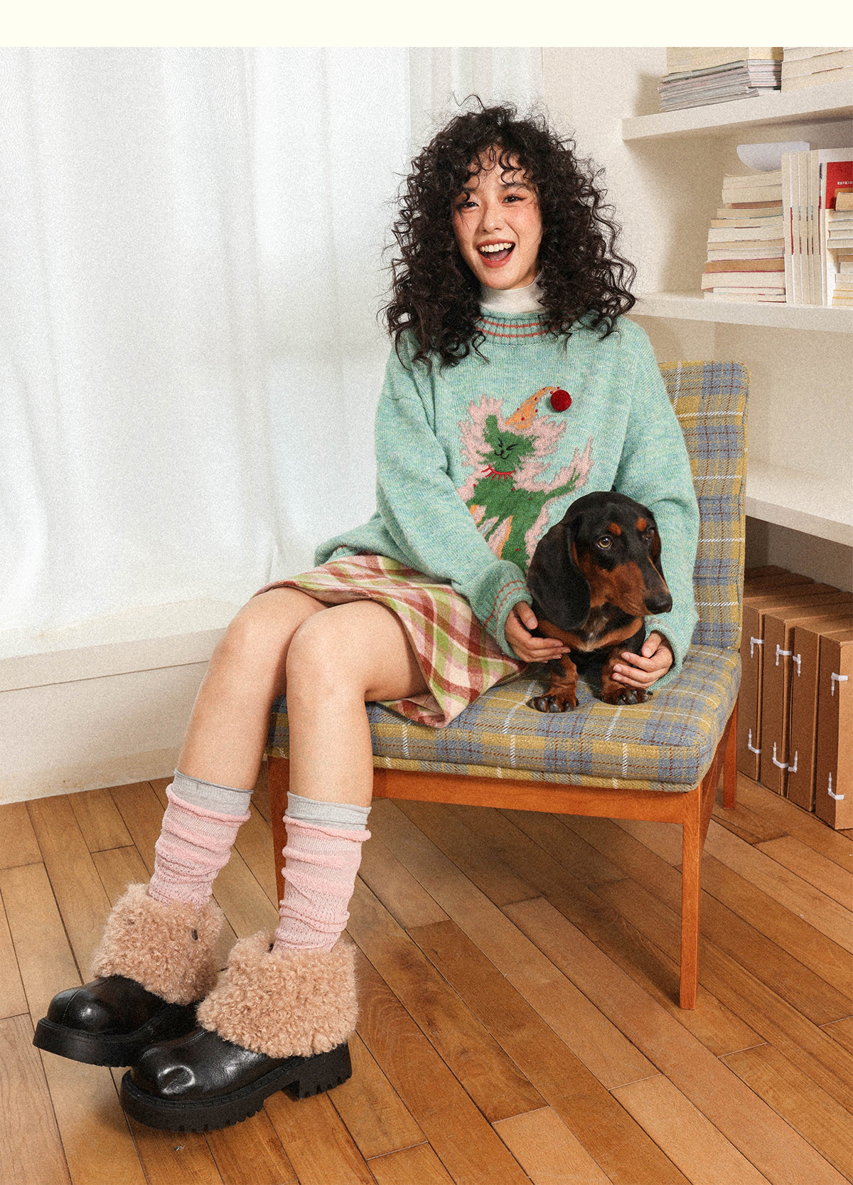 Chemical Girl - Girly Wool Mohair Knit Sweater Retro Dramatic sweater chemical girl