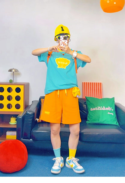 KURIOSITAET - Orange Dopamine Athletic Shorts shorts KURIOSITAET