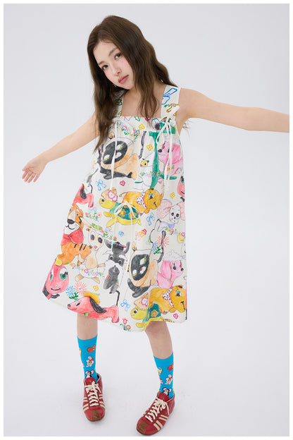 tntntutu - White Graffiti Strap Dress dress tntntutu