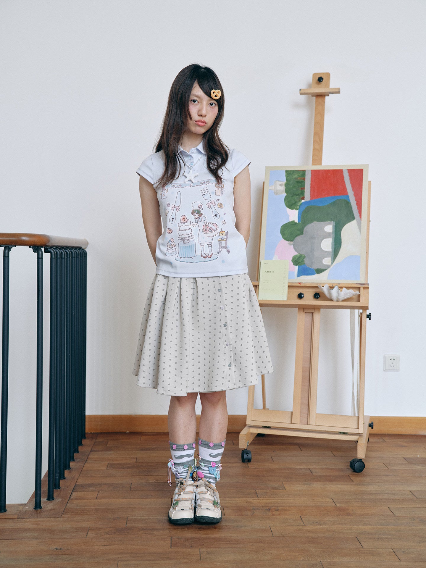Have A Meal - Peter Pan Collar Cotton Tee