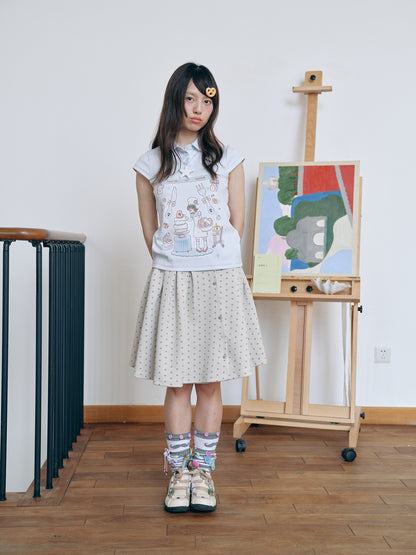 Have A Meal - Peter Pan Collar Cotton Tee