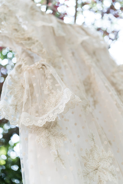 DADANAKO - Vintage Embroidered Mesh Maxi Dress dress DADANAKO