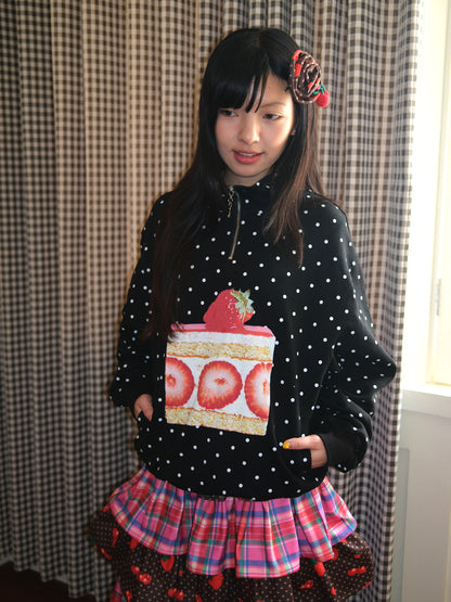 FRUITS - Kawaii Strawberry Print Fleece Sweatshirt sweatshirt Fruits