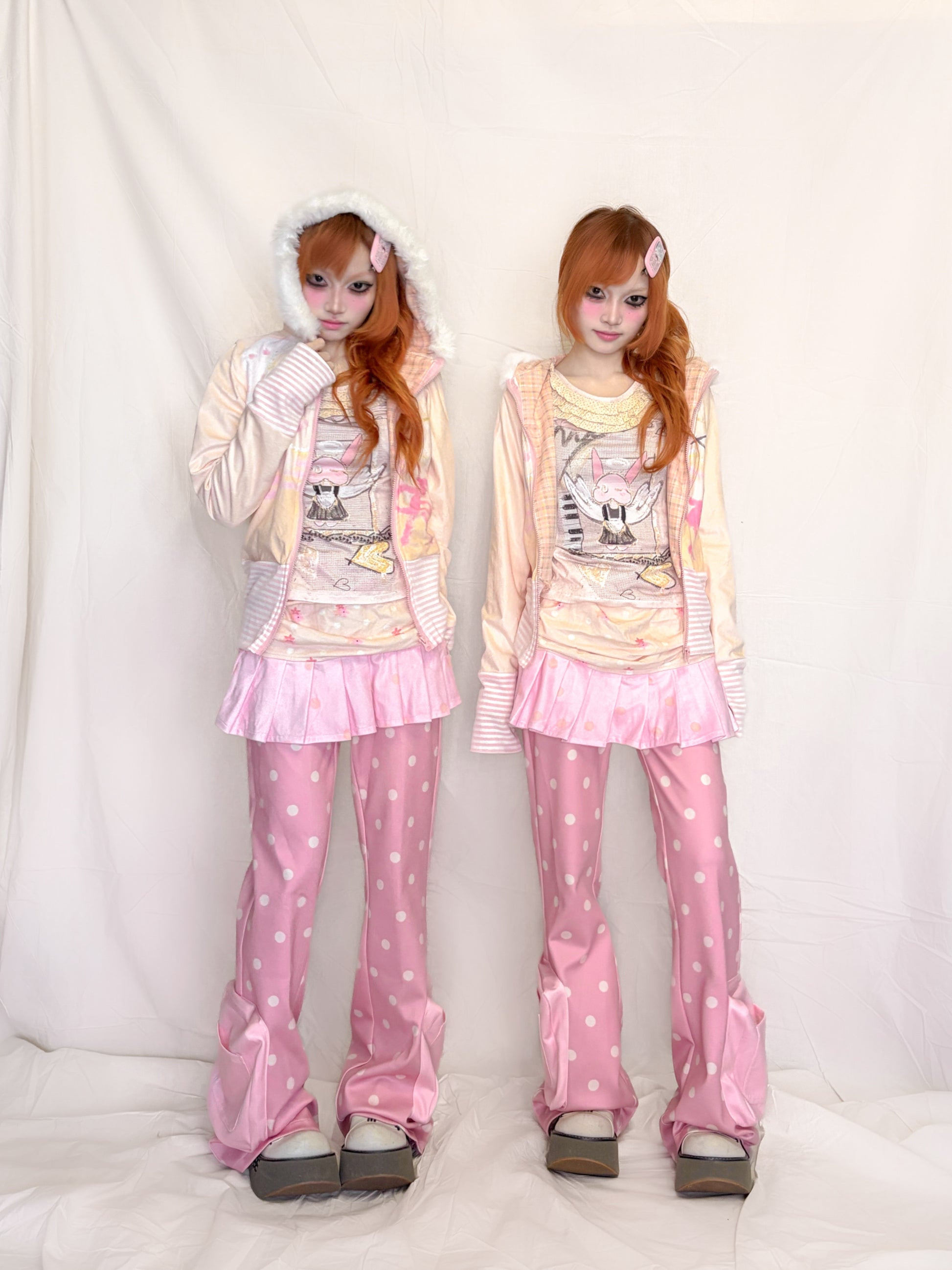 YJM with biubiu - Fuzzy Hooded Zip Jacket jacket YJM with biubiu