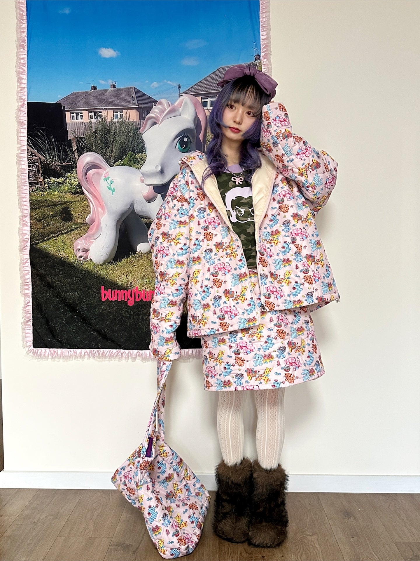 bunnybunnygun - Kawaii Quilted Padded Oversized Jacket coat bunnybunnygun