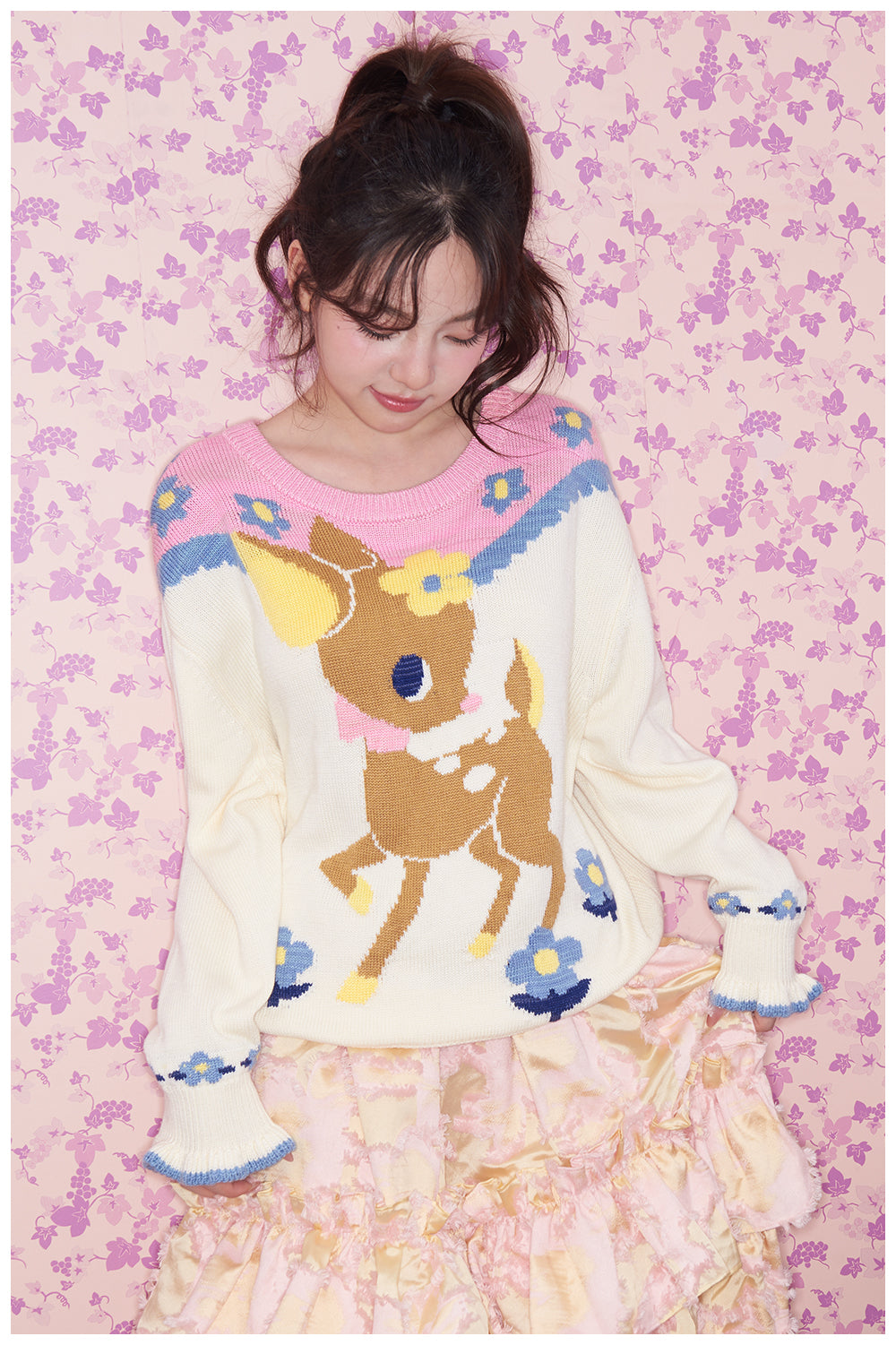 tntntutu - Kidcore Knit Deer Pullover Sweater sweater tntntutu