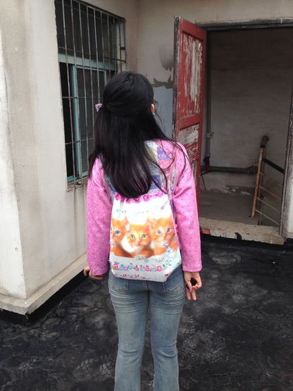 BodyTalk - Kawaii Cat Canvas Drawstring Bag bag bodytalk