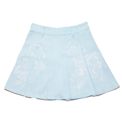 Hashtag DDD - Kawaii Sky Blue Pleated Mini Skirt skirt Hashtag DDD