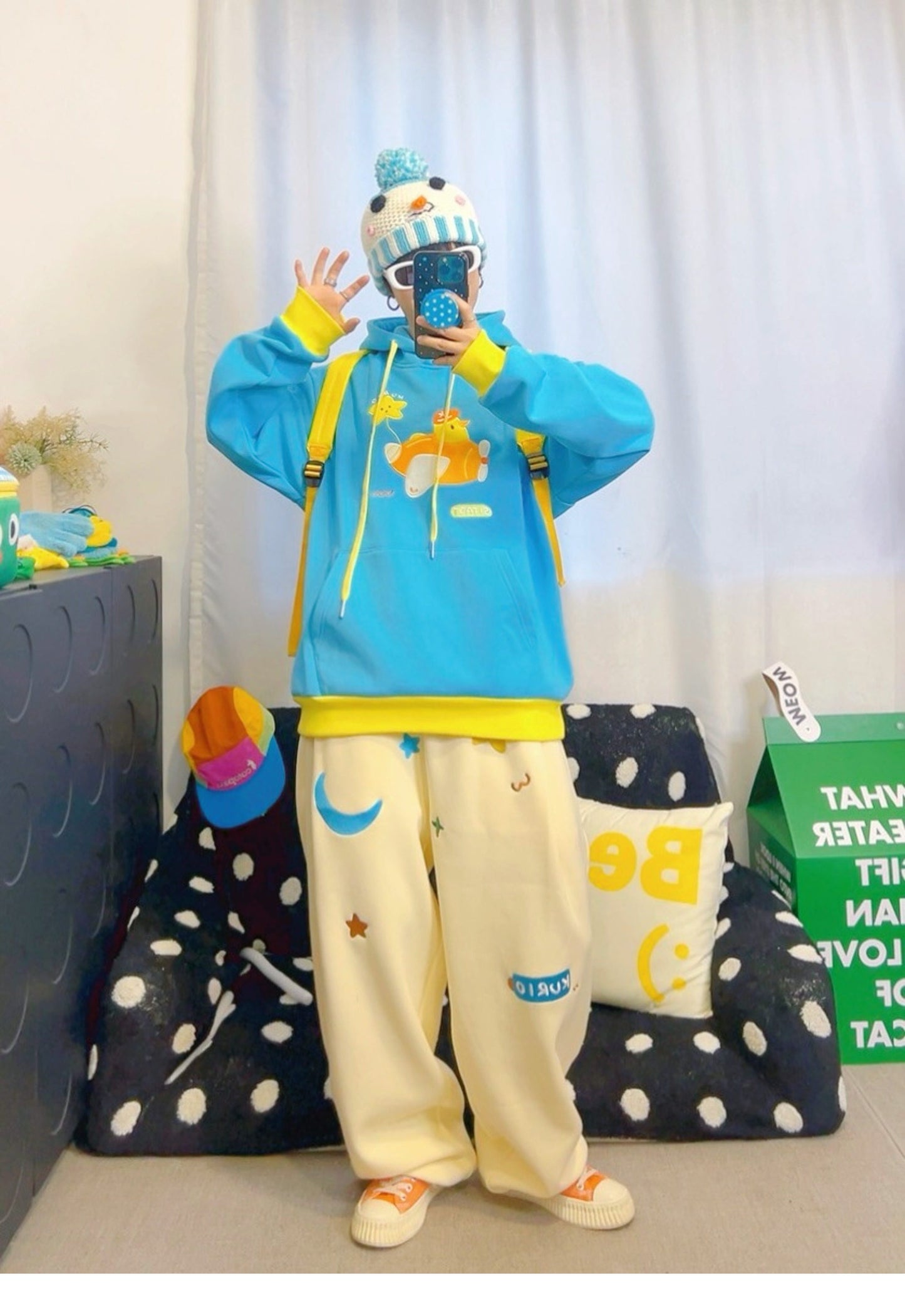 KURIOSITAET 杏色卫裤女冬加绒加厚 pants KURIOSITAET