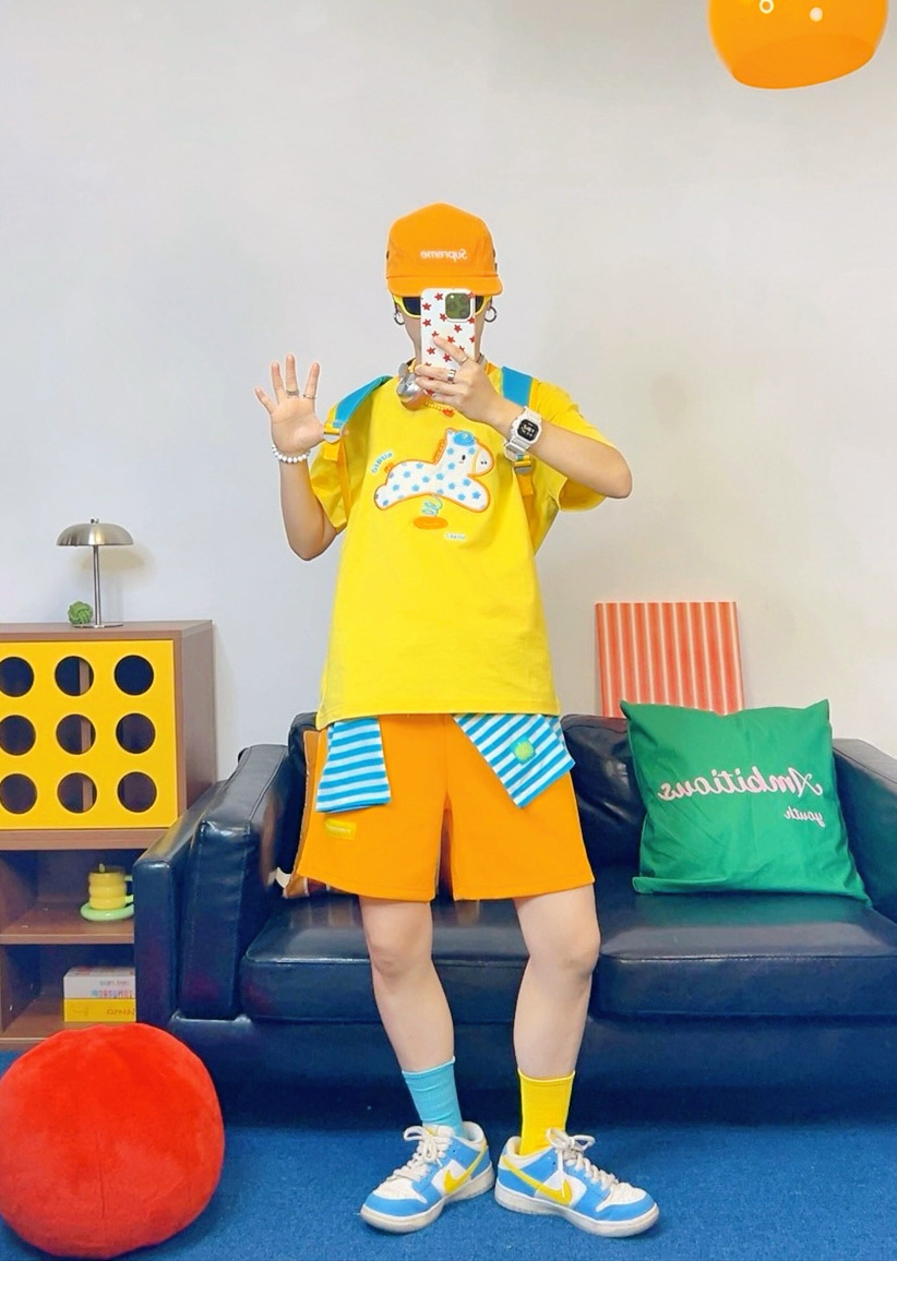 KURIOSITAET - Yellow Embroidered Dopamine Tee tee KURIOSITAET