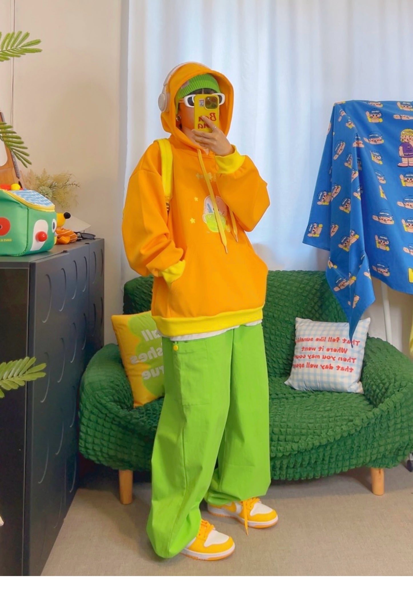 KURIOSITAET - Decora Kei Orange Hoodie Sweatshirt hoodie KURIOSITAET