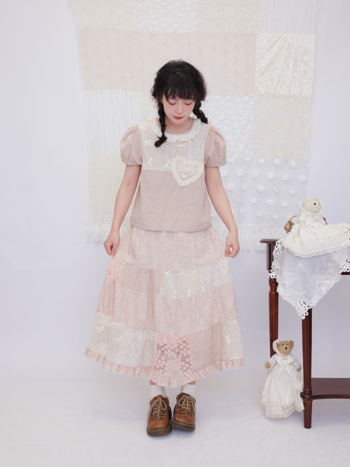 SemenCoicis - Floral Lace Patchwork Skirt skirt SemenCoicis