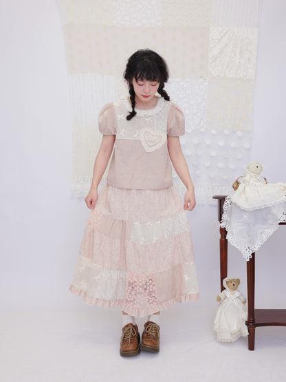 SemenCoicis - Floral Lace Patchwork Skirt skirt SemenCoicis
