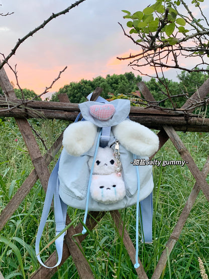 Salty Gummy - Y2K Bunny Ear Backpack Cute Nylon Sweet Girl bag Salty Gummy