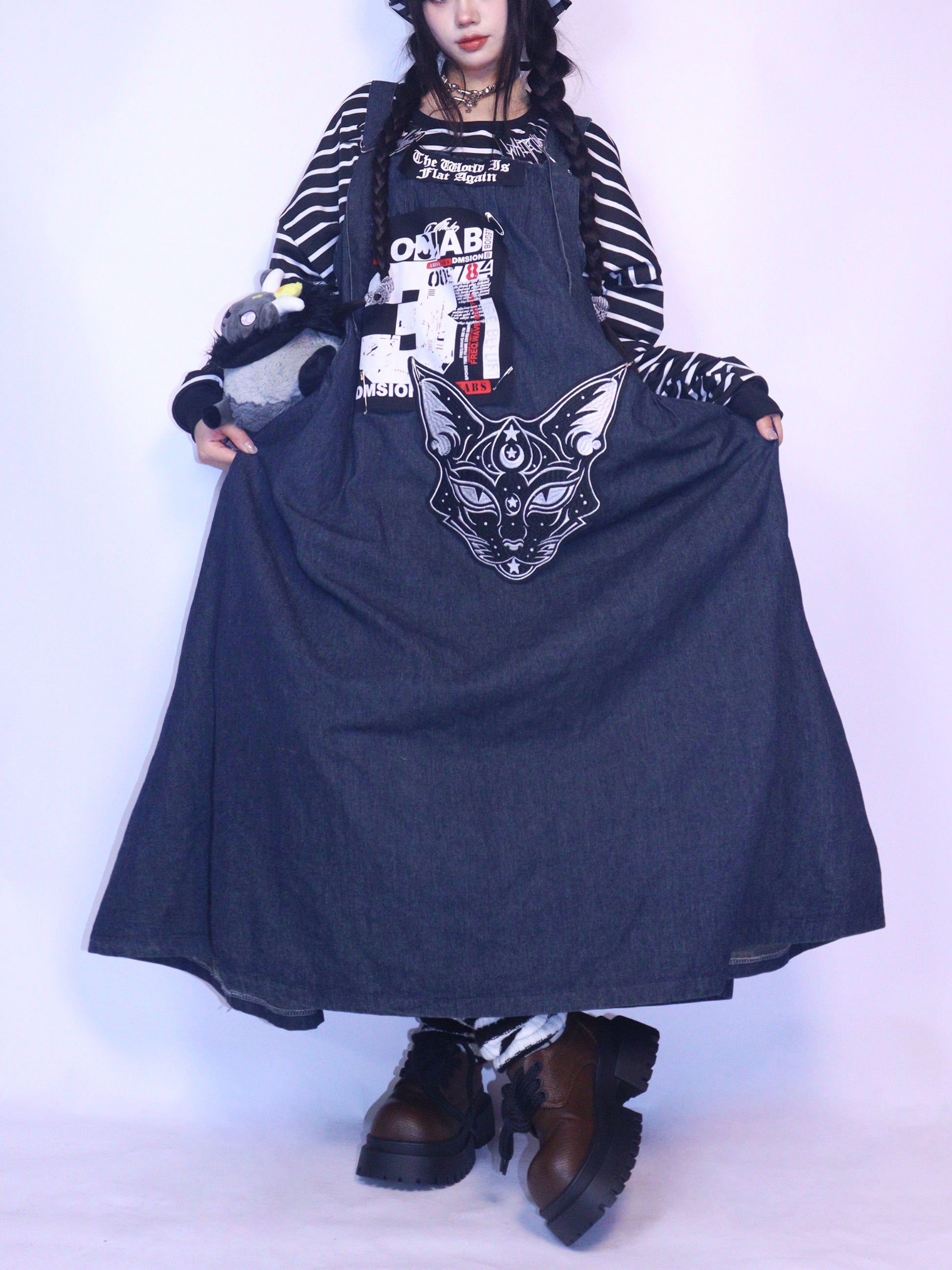 Leerroo - Y2K Vintage Denim Pinafore Dress dress Leerroo