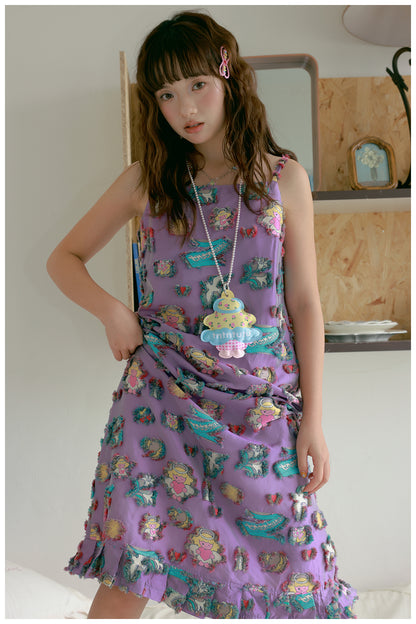 tntntutu Shiny Angel Dress | Harajuku Purple Jacquard Skirt dress tntntutu