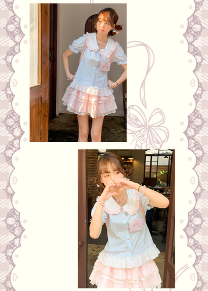 Sinsingirl - Kawaii Bunny Academy Shirt & Mini Skirt Set set sinsingirl