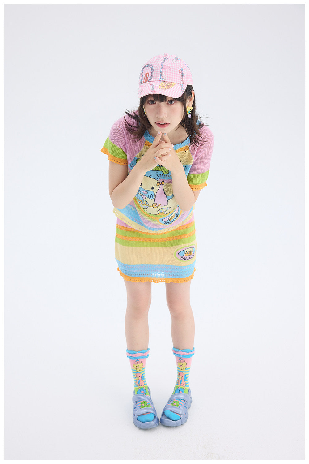 tntntutu - Colorful Dog Knit Set | Kidcore Fairy Kei Harajuku Two Piece Outfit set tntntutu