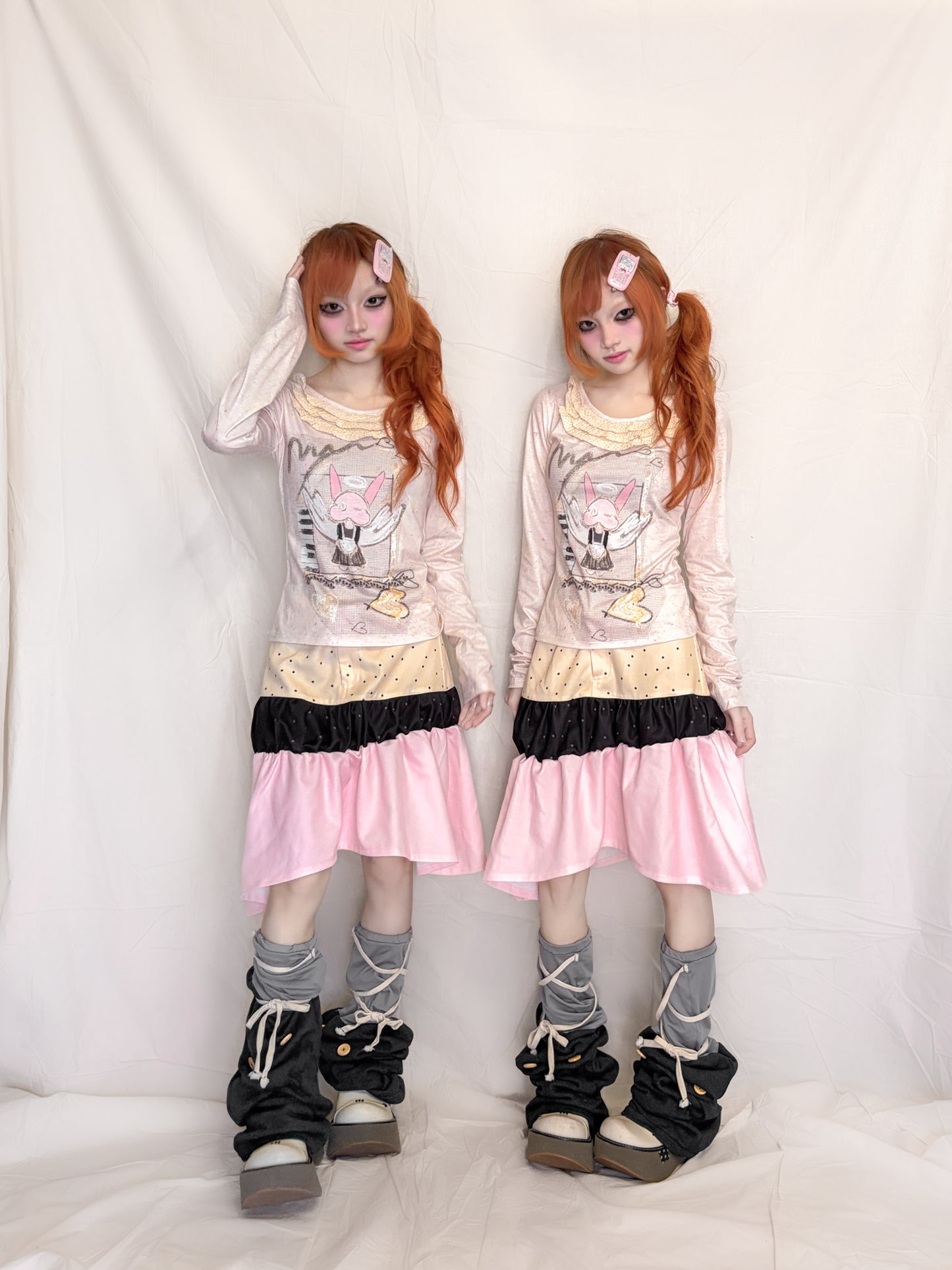 YJM with biubiu - Lace Collar Long Sleeve Top shirt YJM with biubiu