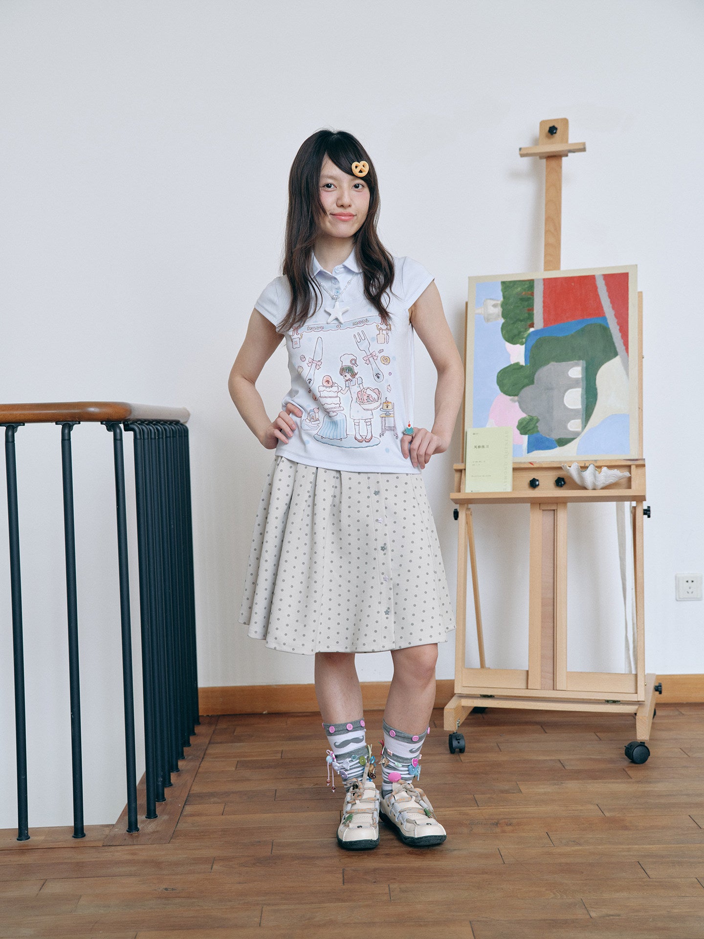 Have A Meal - Peter Pan Collar Cotton Tee