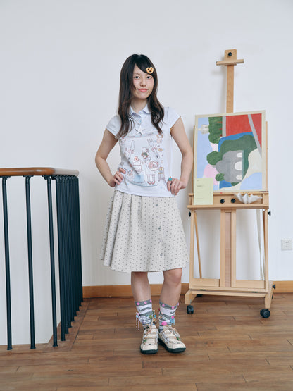 Have A Meal - Peter Pan Collar Cotton Tee