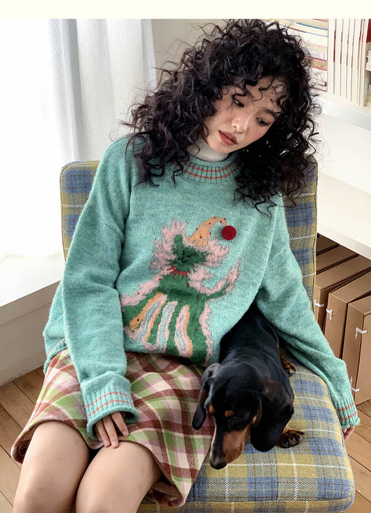Chemical Girl - Girly Wool Mohair Knit Sweater Retro Dramatic sweater chemical girl