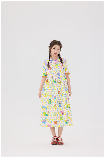 tntntutu - Kawaii Cream Polka Animal Dress dress tntntutu