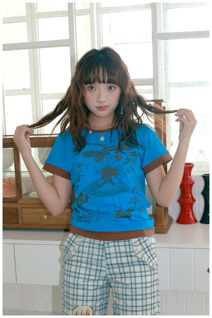 tntntutu Moon & Flowers Print Tee | Harajuku Layered Angel Girl T-Shirt tshirt tntntutu