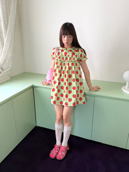 FRUITS - Strawberry Plaid Doll Collar Dress | Kawaii Japanese Girly Dress dress Fruits