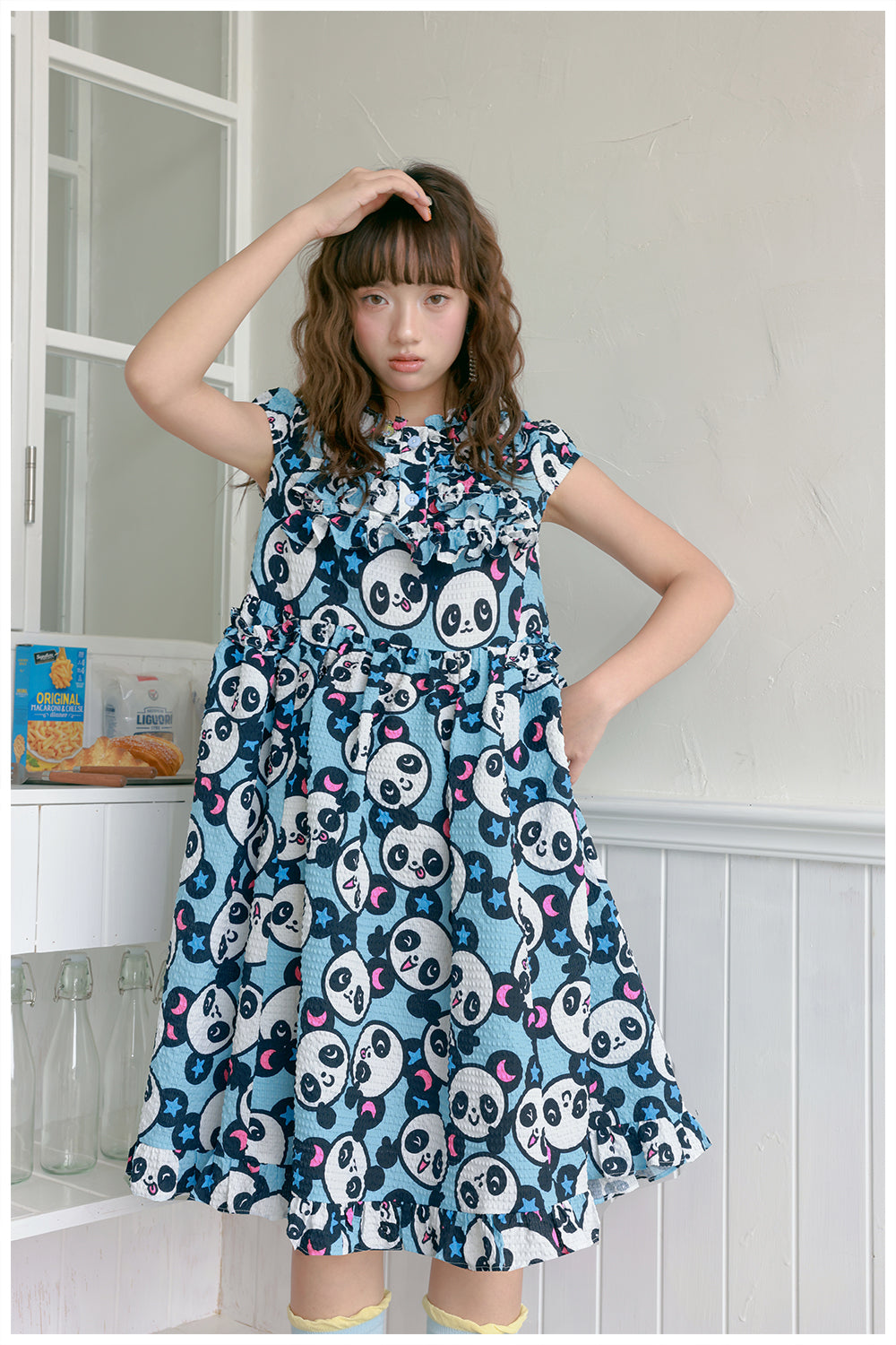 tntntutu Cute Summer Bubble Dress | Harajuku Blue Panda Dress dress tntntutu