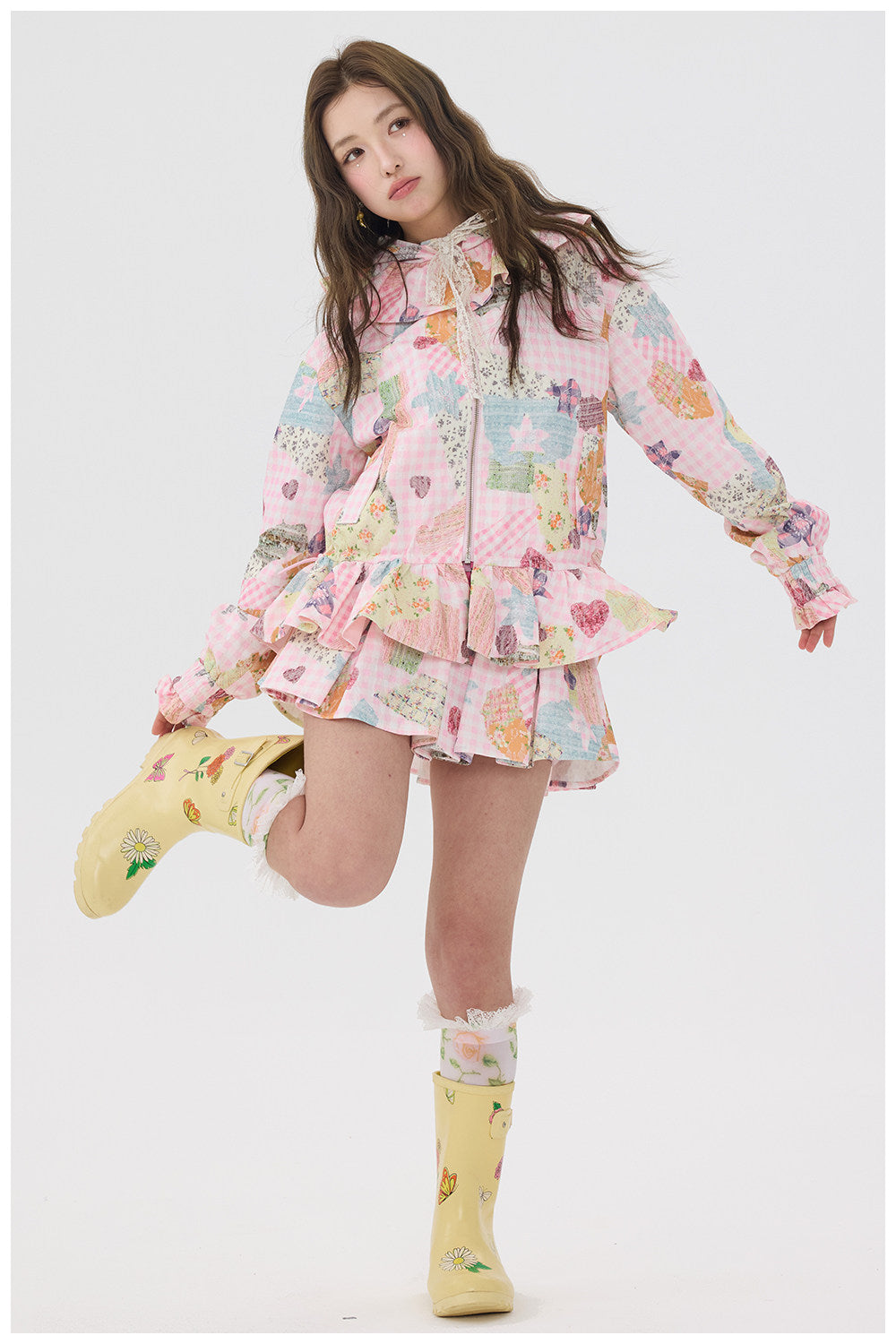 tntntutu - Pink Lace Hoodie Skirt Set set tntntutu