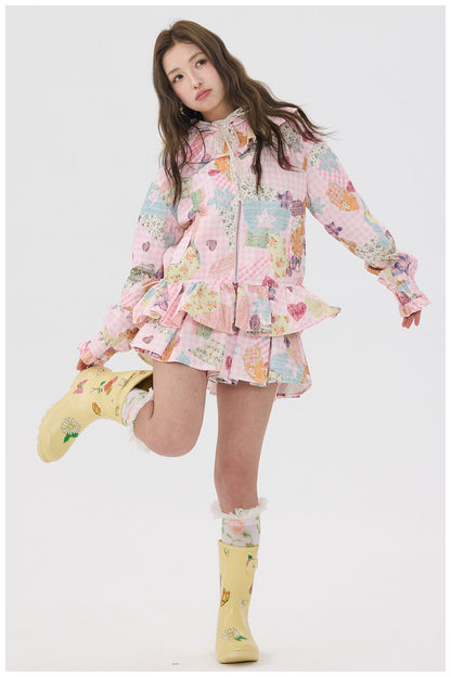 tntntutu - Pink Lace Hoodie Skirt Set set tntntutu