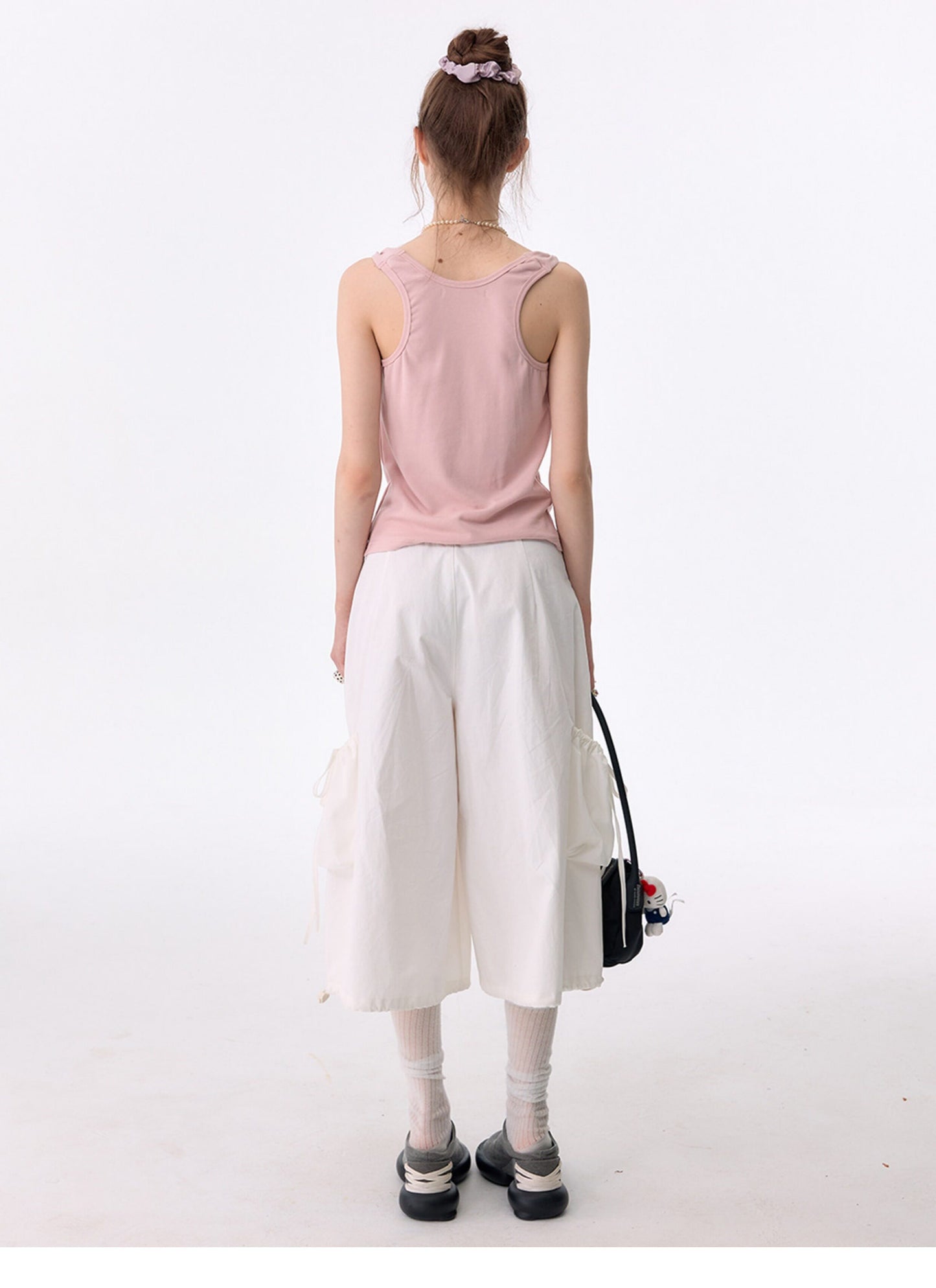 ziziFei - White Pocket Wide Leg Pants pants ziziFei