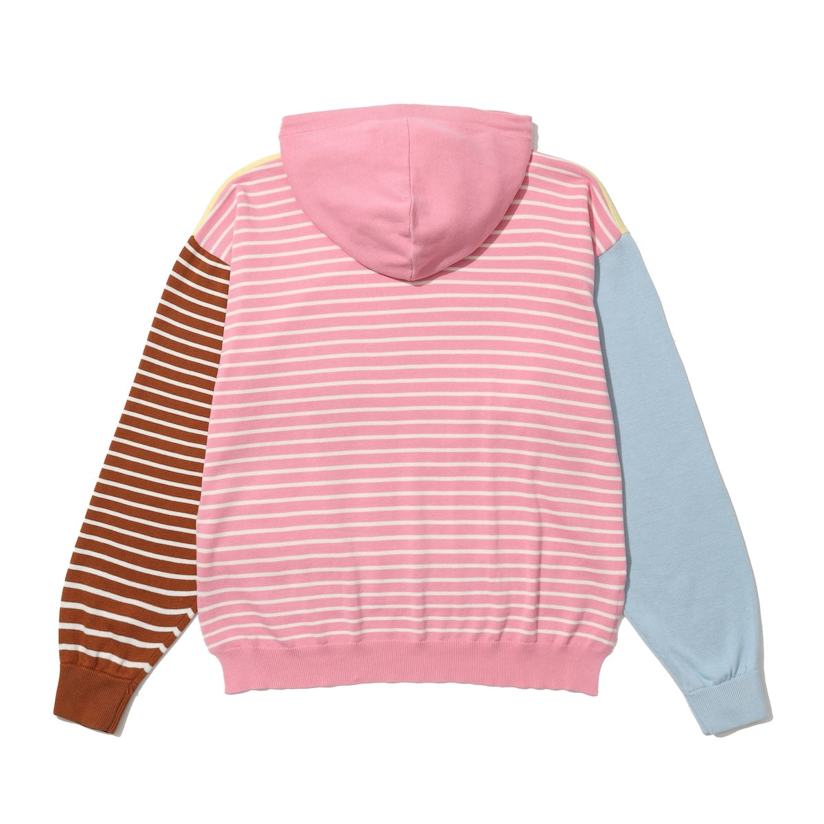 shishihshop Colorblock Knit Hoodie | Loose Fit Longline Pullover Sweater hoodie shishihshop